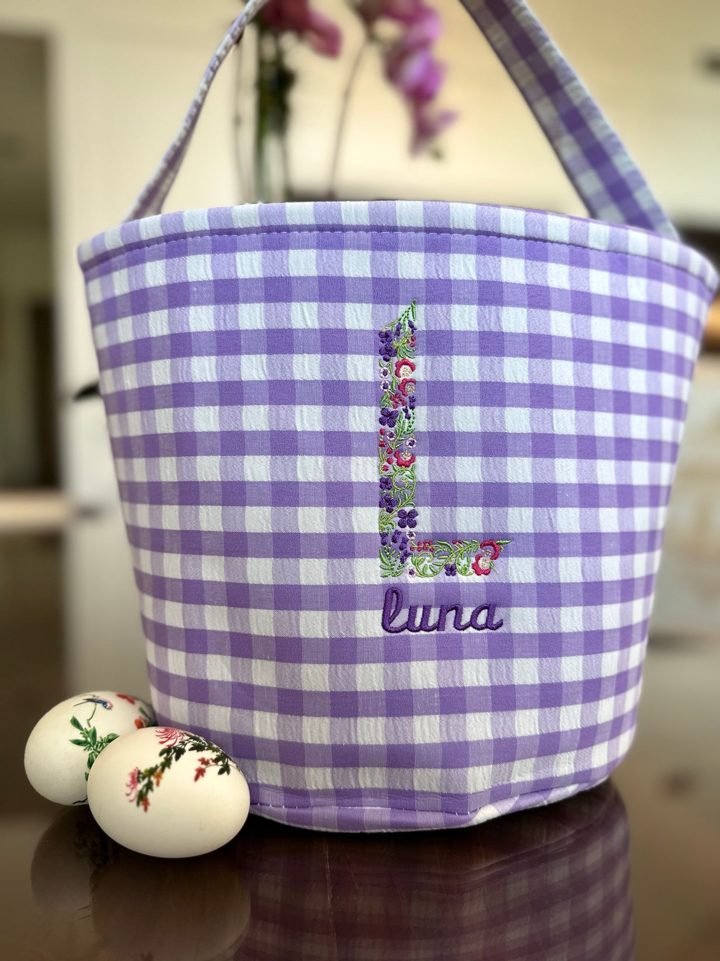 Floral Letter Easter Basket