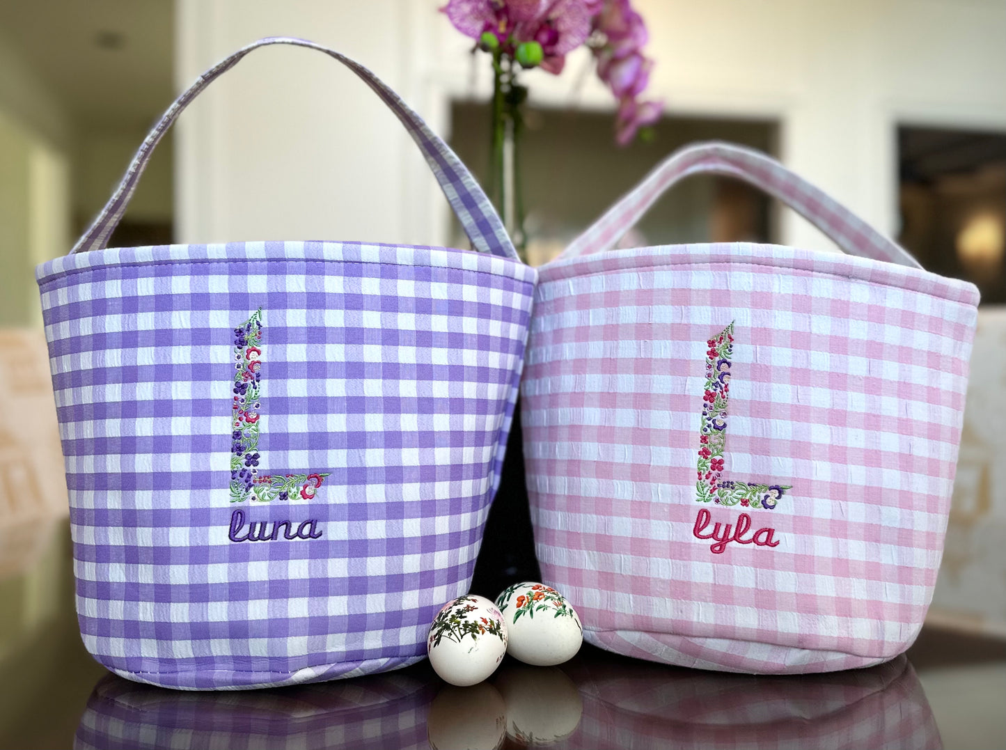 Floral Letter Easter Basket