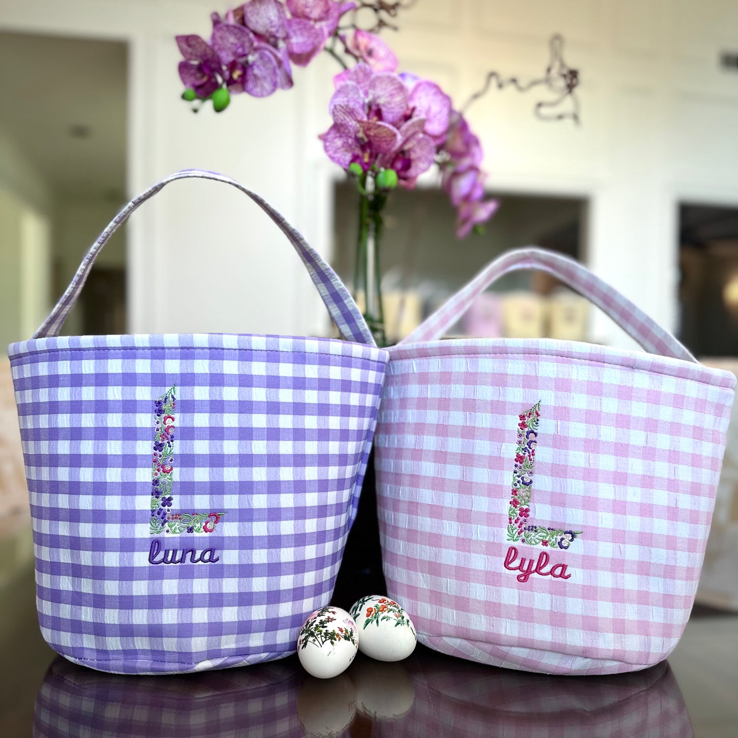 Floral Letter Easter Basket