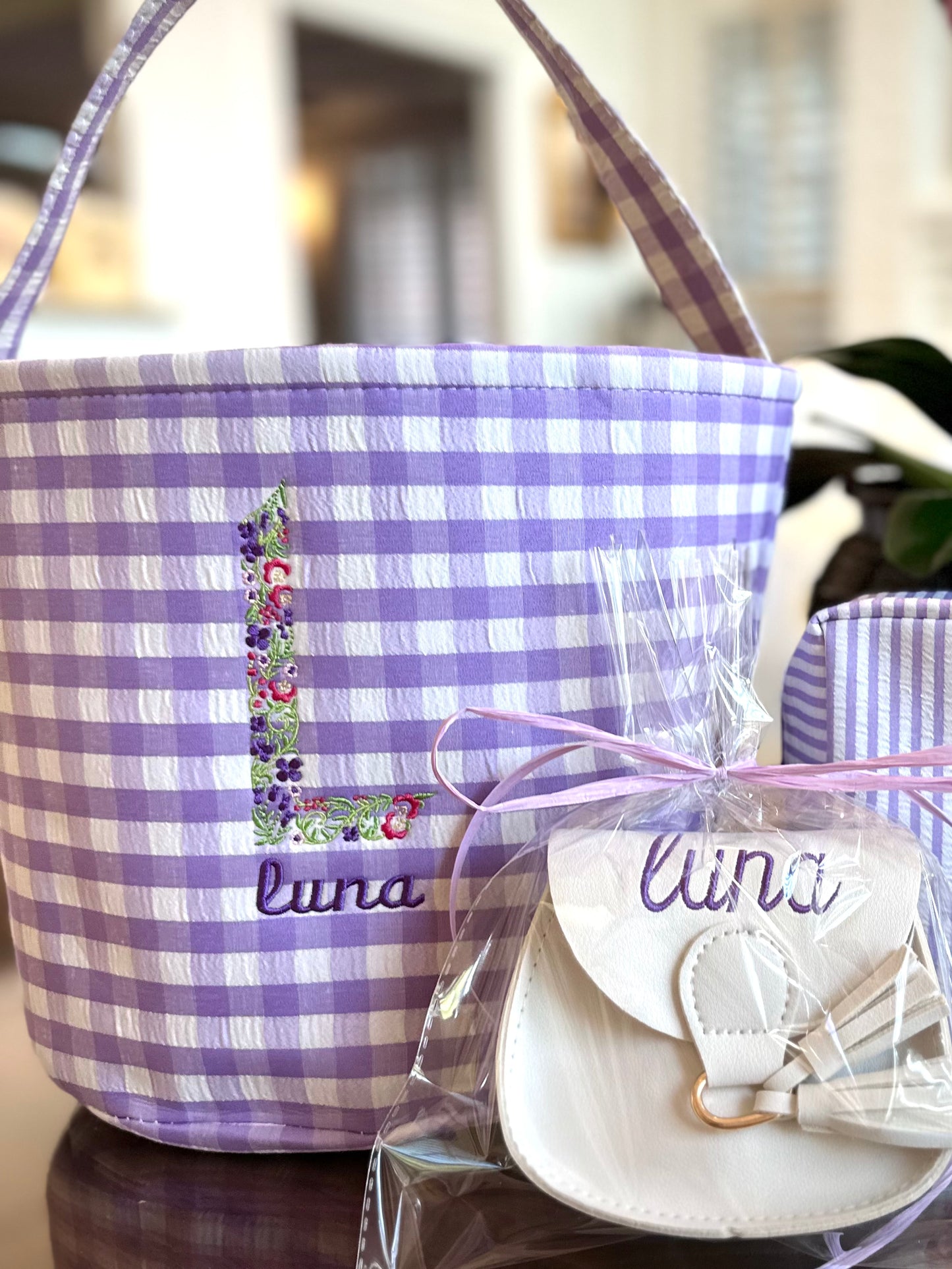 Floral Letter Easter Basket