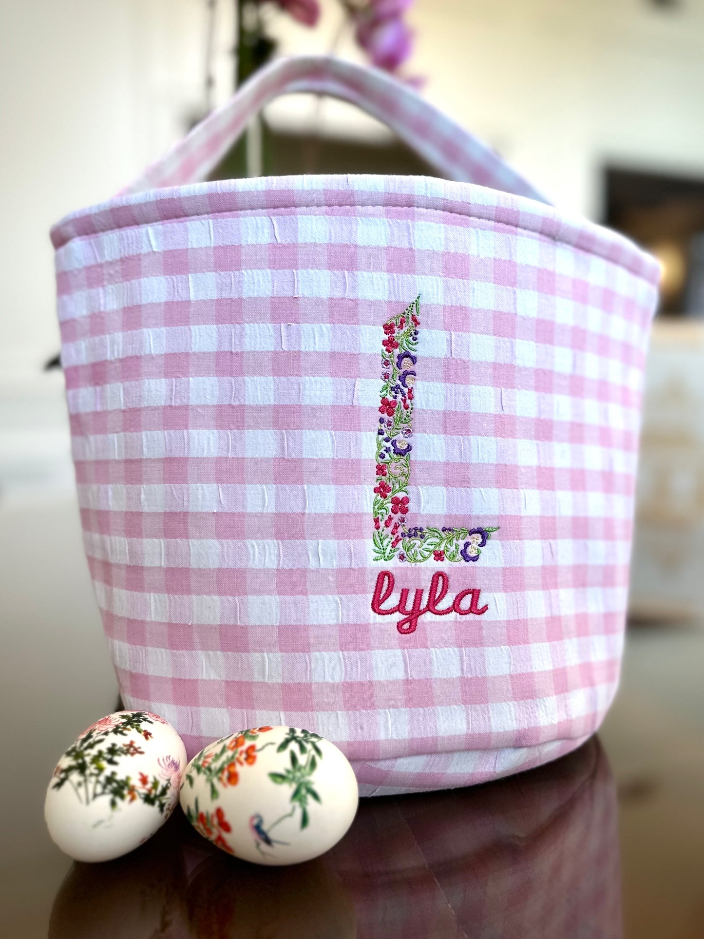 Floral Letter Easter Basket