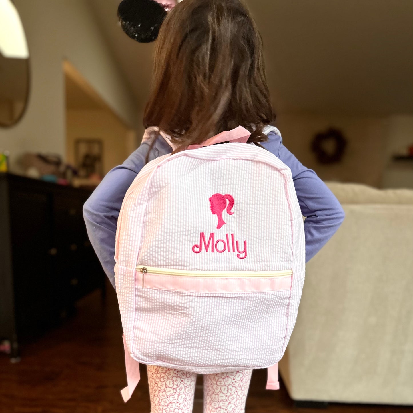 Barbie Seersucker Backpack