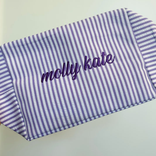 Personalized Seersucker Pouch